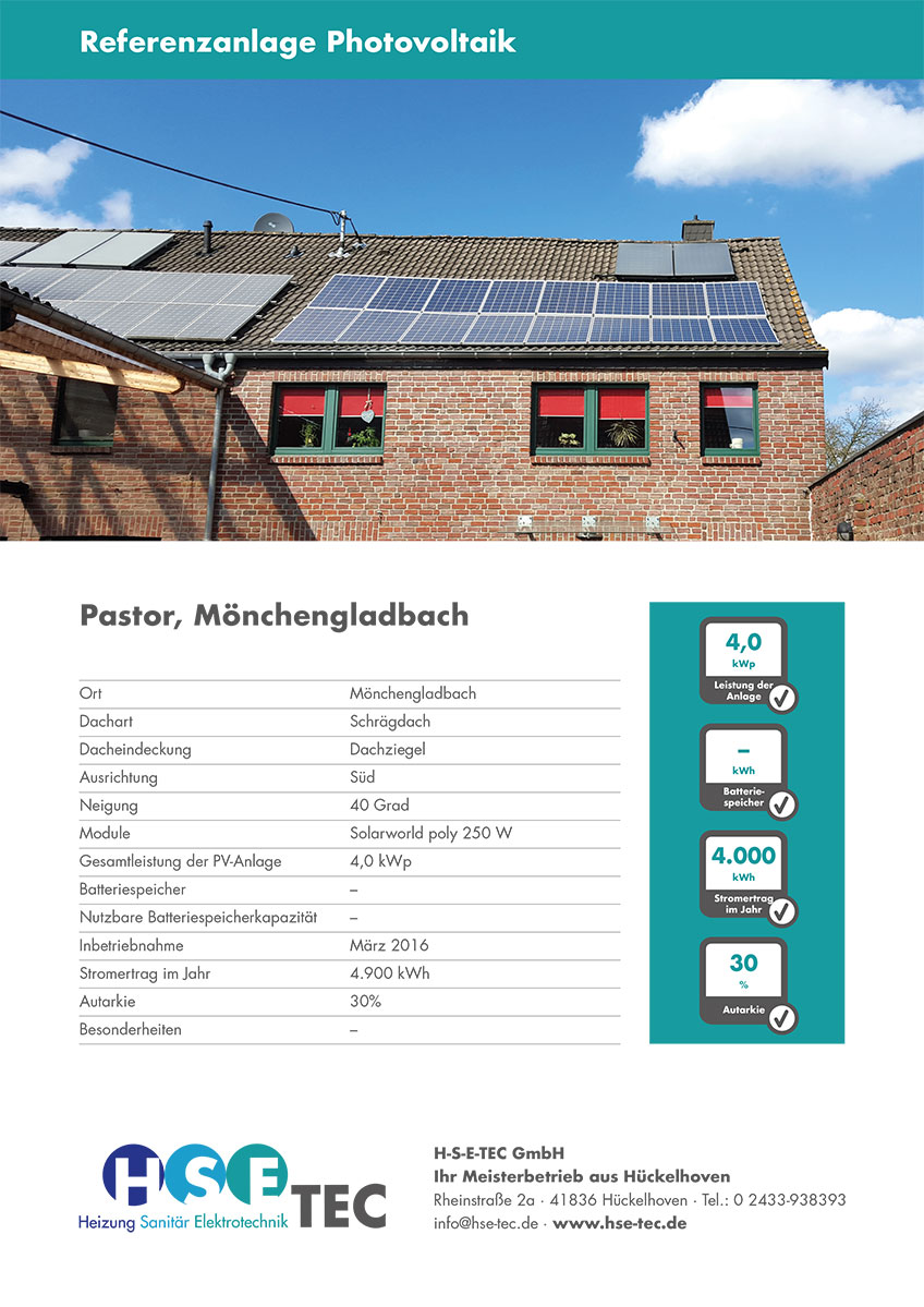 Eines von uns umgesetzten Photovoltaik-Projekten