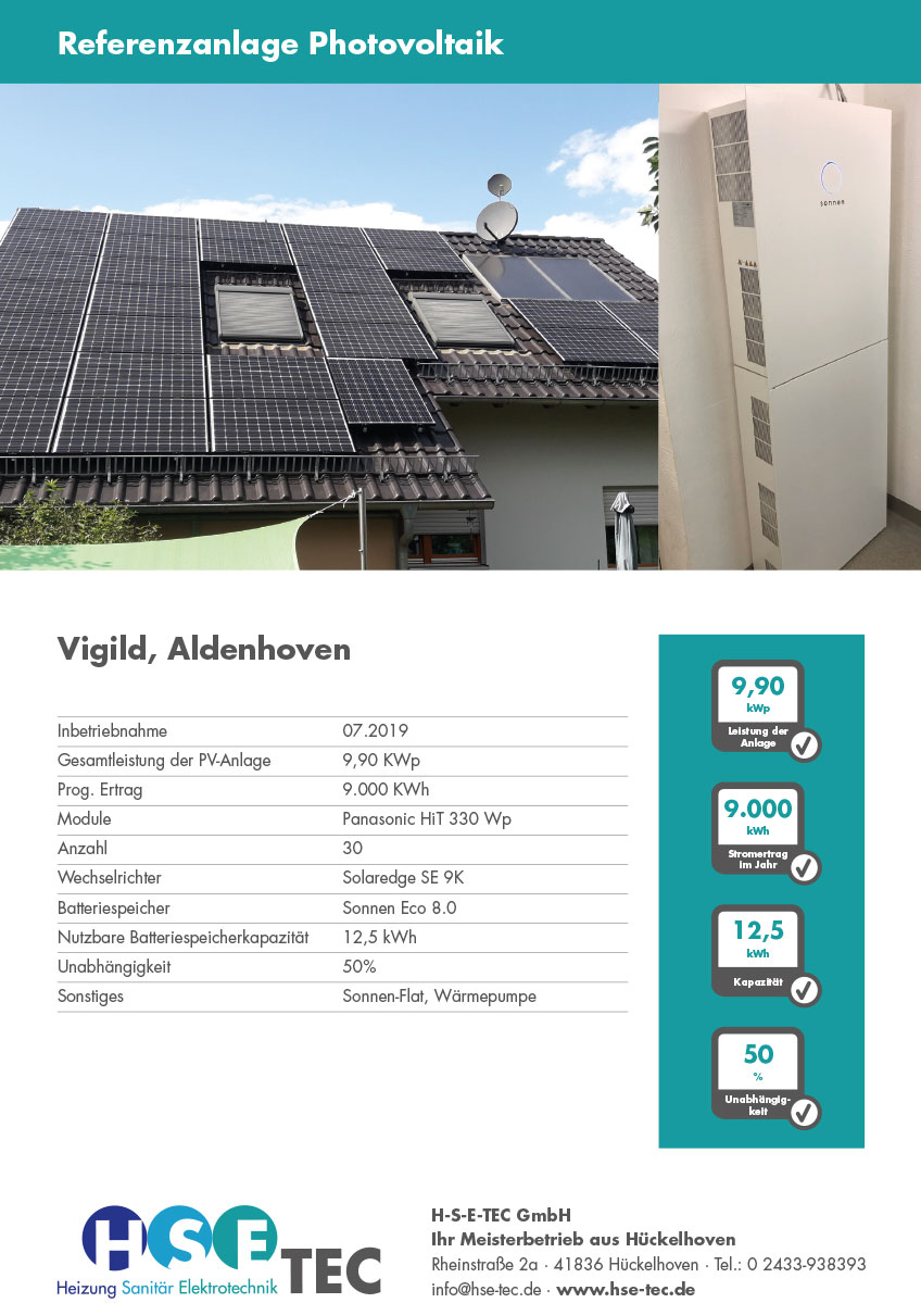 Eines von uns umgesetzten Photovoltaik-Projekten